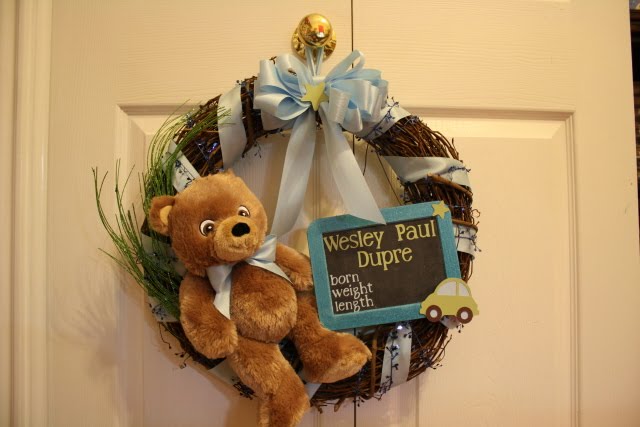Baby wreath for hospital door